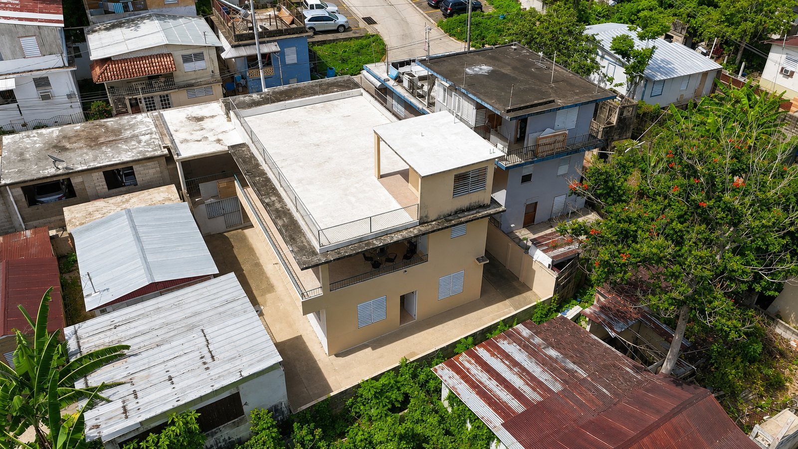 Aerial view of a home in Utuado, Puerto Rico